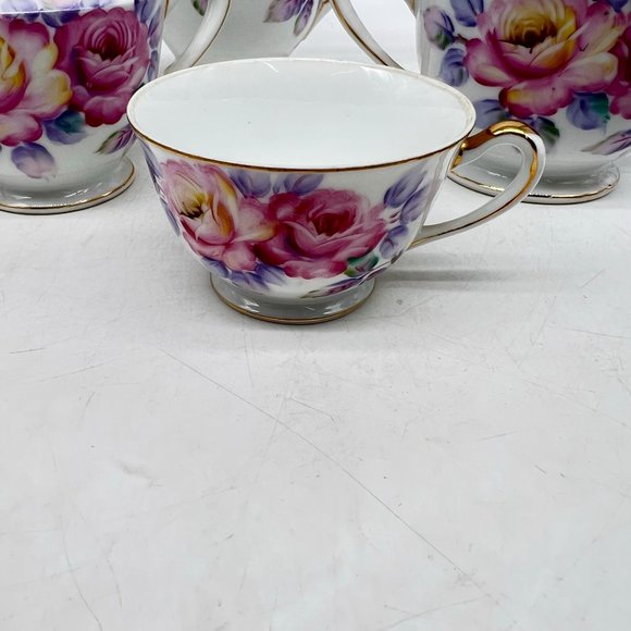 21 Pc Occupied Japan Tea Set Made 45-52 By Corona Large Floral Vintage Hand Pain - Picture 6 of 16